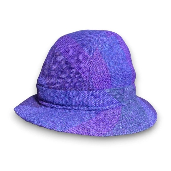 Avoca Collection Hat Irish Tweed Purple Blue Bucket Fedora Size S - Picture 1 of 6